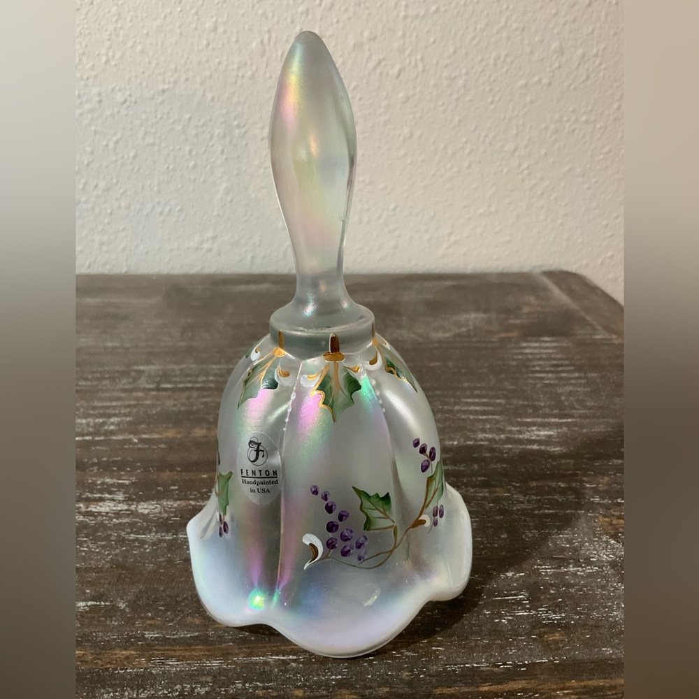 Fenton French Opalescent Handpainted Bell